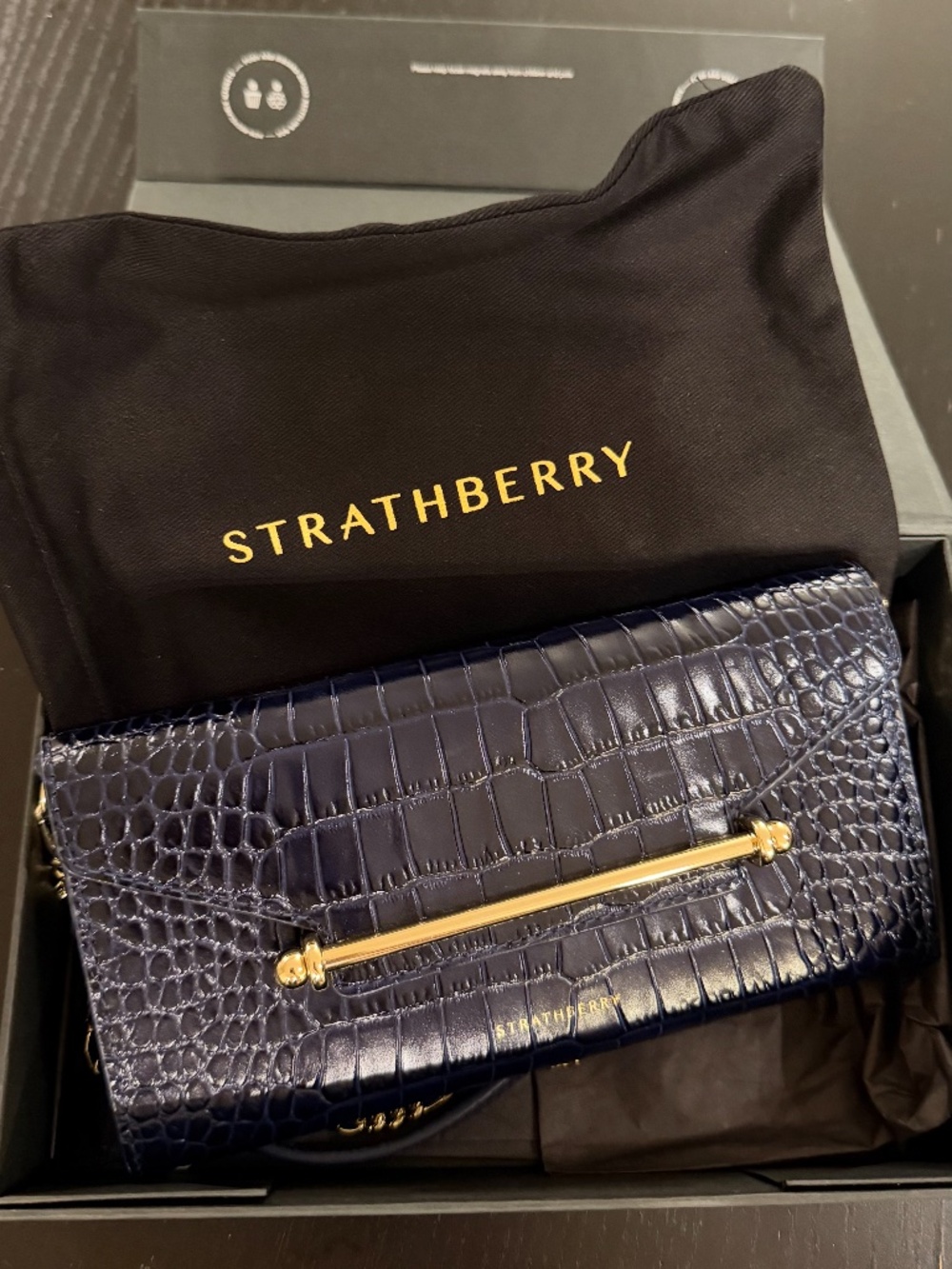 Multrees Chain Wallet - Embossed Croc Navy